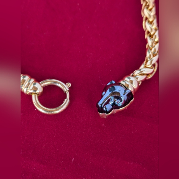 Vintage Fine Gold tone solid collar Panther head closure‎ - Picture 10 of 15